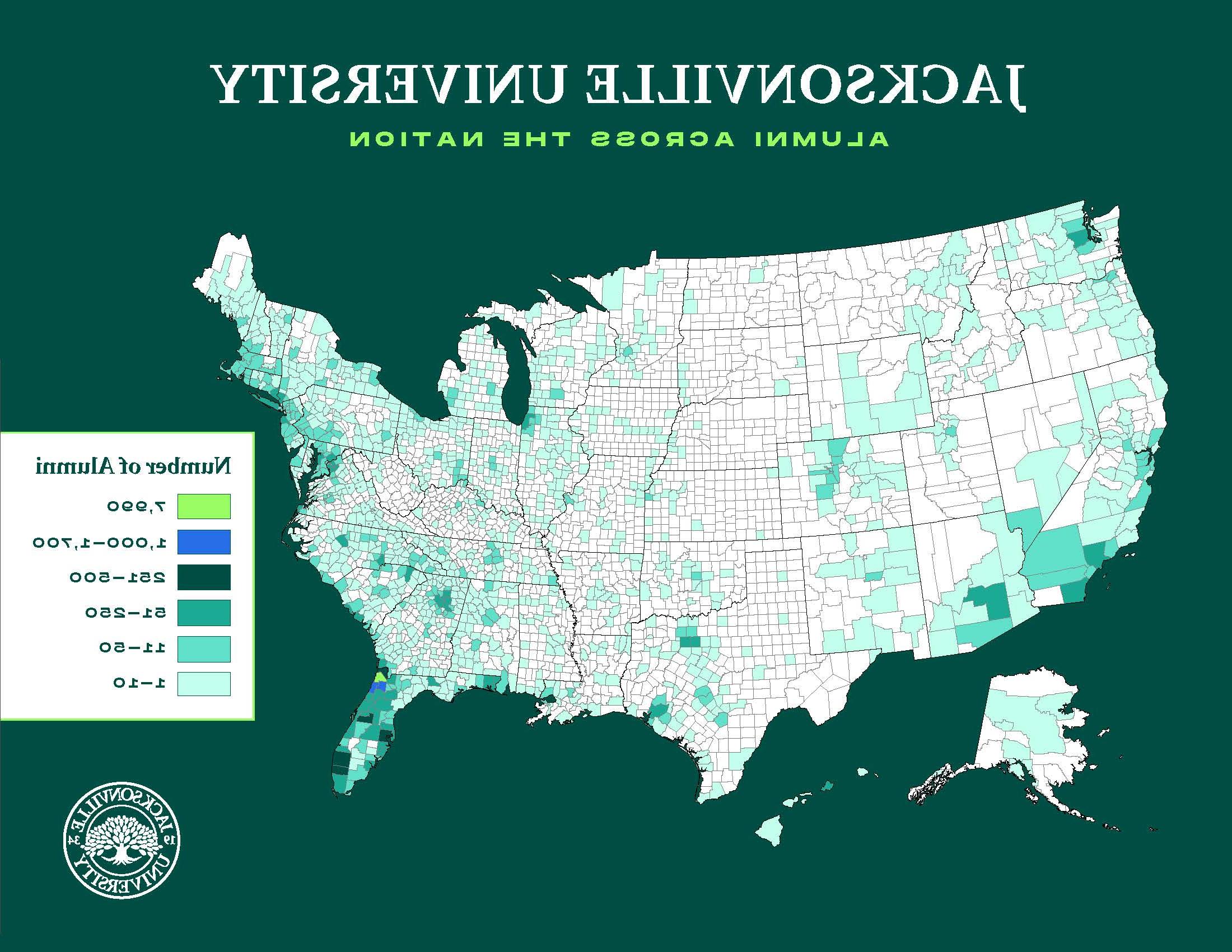 Alumni Heat Map in the USA